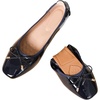 image:imageHee grand Foldable Flats for Women Classic Square Toe Ballet Shoes Cute BowKnot Patent Leather Dress Shoes Comfort Womens FlatsSapphire