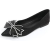 image:imageHee grand Glitter Rhinestone Bowknot Pointed Toe Ballet Flats for Women Sparkling Crystals Fashion Wedding Dress Shoes Comfort SlipOn Work FlatsEblack