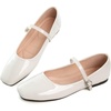 image:imageHee grand Leather Mary Jane Shoes for Women Dressy Square Toe Ballet Flats with Strap Comfortable Walking Shoes Soft Leather Dress Shoes485beige