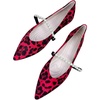 image:imageHee grand Pointed Toe Shallow Flats for Women Elegant Pearl Rhinestone Dressy Shoes Lightweight Faux Suede Ballet ShoesLeopard Red