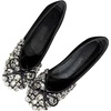 image:imageHee grand Rhinestone Flats for Women Cute Bowknot Round Toe Slip On Ballet Flats Comfortable Low Heel Dress ShoesBlack