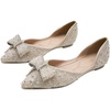 image:imageHee grand Sparkling Crystal Bowknot Ballet Flats for Women Pointed Toe Rhinestone Fashion Wedding Dress Shoes Comfort Slip on Work Shoes1apricot