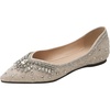 image:imageHee grand Sparkling Rhinestone Pointy Toe Exquisite Crystals Dress Shoes for Wedding Party Comfort Slip On Ballet Flats Fashion Women FlatsApricot