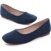 image:imageHee grand Square Toe Ballet Flats for Women Rhinestones Chains Black Suede Dress Shoes Comfort SlipOn LoafersBblue