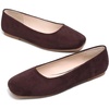image:imageHee grand Square Toe Ballet Flats for Women Rhinestones Chains Black Suede Dress Shoes Comfort SlipOn LoafersBdark Brown