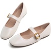 image:imageHee grand Women Mary Jane Shoes Glittery Dress Shoes Comfortable Square Toe Slip on Ballet Flats Lightweight Walking Shoes497apricot