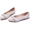 image:imageHee grand Womens Crystal White Wedding Shoes Rhinestone Beaded Pointed Toe Slip On Ballet Flats Shoes for Bride and Bridesmaid2white