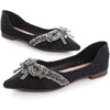 image:imageHee grand Womens Crystals Shoes Bowknot Pointed Toe Rhinestones Wedding Dress Shoes159black