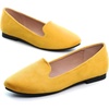 image:imageHee grand Womens Faux Suede Loafer Flats Comfortable Round Toe SlipOn Ballet Flat Shoes Office Casual ShoesYellow