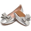 image:imageHee grand Womens Foldable Ballet Flats Square Toe Bowknot SlipOn Shoes Comfortable Soft Casual Flat Shoes for Work Travel DailySilver
