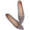 image:imageHee grand Womens Pointed Toe Ballet Flats with Bow Metal Buckle Comfortable SlipOn Dress Shoes for OfficeGrey