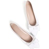 image:imageHee grand Womens Slip on Retro Plaid Bow Ballet Flats Pointed Toe Dress Shoes460white