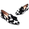 image:imageHee grand Womens Tassel Slip on Loafer Flat Casual Pointed Toe Faux Suede Flat Shoes Comfort Ballerina Flats Women Dressy468black Cow