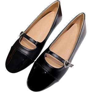 image:imageHee grand Buckle Flats for Women Ballet Flats with Strap Mary Jane Flats Round Toe Sparkly Rhinestone Dress ShoesBlack
