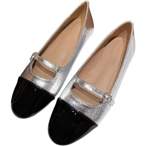 image:imageHee grand Buckle Flats for Women Ballet Flats with Strap Mary Jane Flats Round Toe Sparkly Rhinestone Dress ShoesSilver