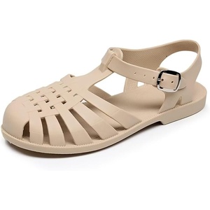 image:imageHee grand Crystal Jelly Heel Sandals for Women Summer Beach Jelly Shoes  Casual Sandals057beige