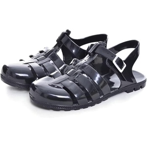 image:imageHee grand Crystal Jelly Heel Sandals for Women Summer Beach Jelly Shoes  Casual SandalsJelly Black