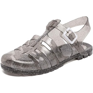 image:imageHee grand Crystal Jelly Heel Sandals for Women Summer Beach Jelly Shoes  Casual SandalsJelly Flash Black