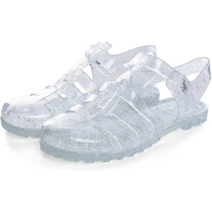 image:imageHee grand Crystal Jelly Heel Sandals for Women Summer Beach Jelly Shoes  Casual SandalsJelly Silver