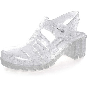 image:imageHee grand Crystal Jelly Heel Sandals for Women Summer Beach Jelly ShoesHeelwhite