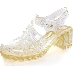 image:imageHee grand Crystal Jelly Heel Sandals for Women Summer Beach Jelly ShoesHeelyellow