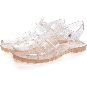 image:imageHee grand Crystal Jelly Heel Sandals for Women Summer Beach Jelly ShoesJelly Gold