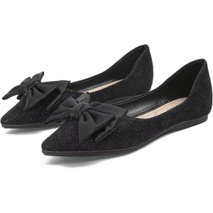 image:imageHee grand Flat Shoes for Women Elegant BowKnot Pointed Toe Ballet Flats Comfortable Office Work Shoes Dress ShoesAblack