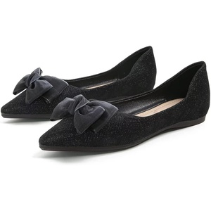 image:imageHee grand Flat Shoes for Women Elegant BowKnot Pointed Toe Ballet Flats Comfortable Office Work Shoes Dress ShoesBblack