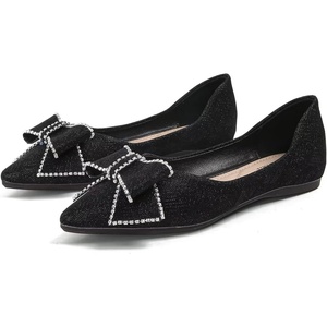 image:imageHee grand Flat Shoes for Women Elegant BowKnot Pointed Toe Ballet Flats Comfortable Office Work Shoes Dress ShoesDblack