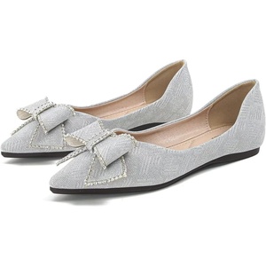 image:imageHee grand Flat Shoes for Women Elegant BowKnot Pointed Toe Ballet Flats Comfortable Office Work Shoes Dress ShoesDlight Blue