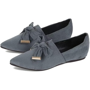image:imageHee grand Flats for Women Bowknot Pointed Toe Ballet Flats Comfort Suede Work Shoes Casual Slip On Loafers Walking Shoes545grey