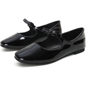 image:imageHee grand Leather Mary Jane Shoes for Women Dressy Square Toe Ballet Flats with Strap Comfortable Walking Shoes Soft Leather Dress Shoes249patent Leather Black