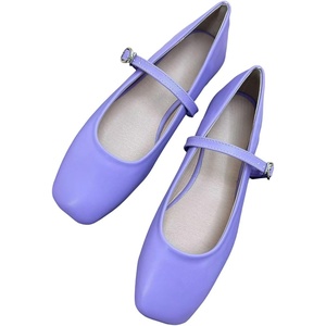 image:imageHee grand Leather Mary Jane Shoes for Women Dressy Square Toe Ballet Flats with Strap Comfortable Walking Shoes Soft Leather Dress Shoes757violet