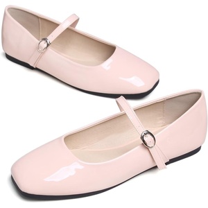 image:imageHee grand Leather Mary Jane Shoes for Women Dressy Square Toe Ballet Flats with Strap Comfortable Walking Shoes Soft Leather Dress Shoes758baby Pink