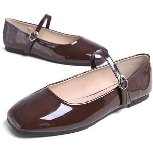image:imageHee grand Leather Mary Jane Shoes for Women Dressy Square Toe Ballet Flats with Strap Comfortable Walking Shoes Soft Leather Dress Shoes758dark Brown