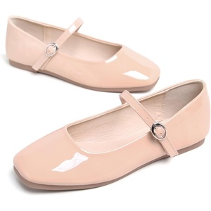image:imageHee grand Leather Mary Jane Shoes for Women Dressy Square Toe Ballet Flats with Strap Comfortable Walking Shoes Soft Leather Dress Shoes758khaki