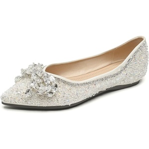 image:imageHee grand Sparkling Rhinestone Bowknot Pointy Toe Wedding Party Dress Shoes Comfortable Low Heel Crystal Shoes Fashion Women Ballerina FlatsPointed Toe565