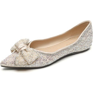 image:imageHee grand Sparkling Rhinestone Bowknot Pointy Toe Wedding Party Dress Shoes Comfortable Low Heel Crystal Shoes Fashion Women Ballerina FlatsPointed Toe566
