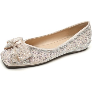 image:imageHee grand Sparkling Rhinestone Bowknot Pointy Toe Wedding Party Dress Shoes Comfortable Low Heel Crystal Shoes Fashion Women Ballerina FlatsSquare Toe566