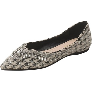 image:imageHee grand Sparkling Rhinestone Pointy Toe Exquisite Crystals Dress Shoes for Wedding Party Comfort Slip On Ballet Flats Fashion Women FlatsBlack