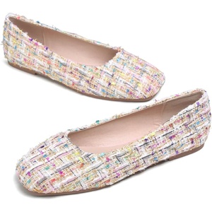 image:imageHee grand Square Toe Ballet Flats for Women Rhinestones Chains Black Suede Dress Shoes Comfort SlipOn Loafers940pink