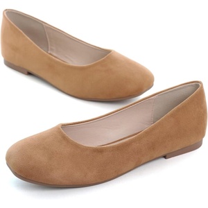 image:imageHee grand Square Toe Ballet Flats for Women Rhinestones Chains Black Suede Dress Shoes Comfort SlipOn LoafersBkhaki
