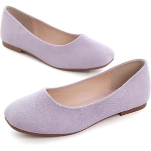 image:imageHee grand Square Toe Ballet Flats for Women Rhinestones Chains Black Suede Dress Shoes Comfort SlipOn LoafersBlight Purple