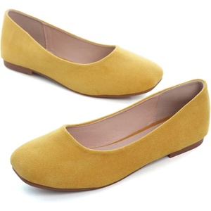 image:imageHee grand Square Toe Ballet Flats for Women Rhinestones Chains Black Suede Dress Shoes Comfort SlipOn LoafersByellow