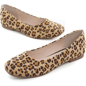image:imageHee grand Square Toe Ballet Flats for Women Rhinestones Chains Black Suede Dress Shoes Comfort SlipOn LoafersDleopard Yellow