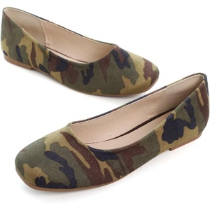 image:imageHee grand Square Toe Ballet Flats for Women Rhinestones Chains Black Suede Dress Shoes Comfort SlipOn LoafersEcamouflage Brown