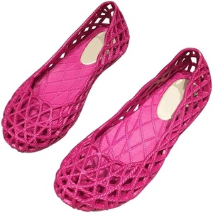 image:imageHee grand Women Summer Crystal Jelly Shoes Slip On Hollow Ballet Flats Soft Walking Shoes019rose