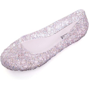 image:imageHee grand Women Summer Crystal Jelly Shoes Slip On Hollow Ballet Flats Soft Walking ShoesPink