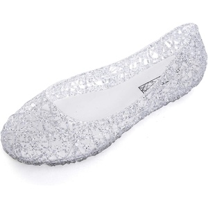 image:imageHee grand Women Summer Crystal Jelly Shoes Slip On Hollow Ballet Flats Soft Walking ShoesSilver