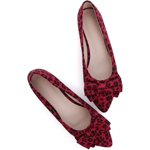 image:imageHee grand Womens Bow Ballet Flats Pointed Toe Slip On Comfortable Flat Shoes for Casual Dressy WearLeopard Red